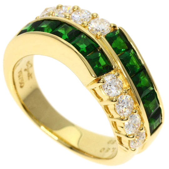 JUNE Ring 18K Yellow Gold gold Green Grossular Garnet Diamond Women Used Authentic