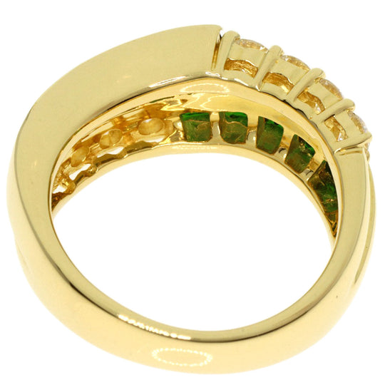 JUNE Ring 18K Yellow Gold gold Green Grossular Garnet Diamond Women Used Authentic