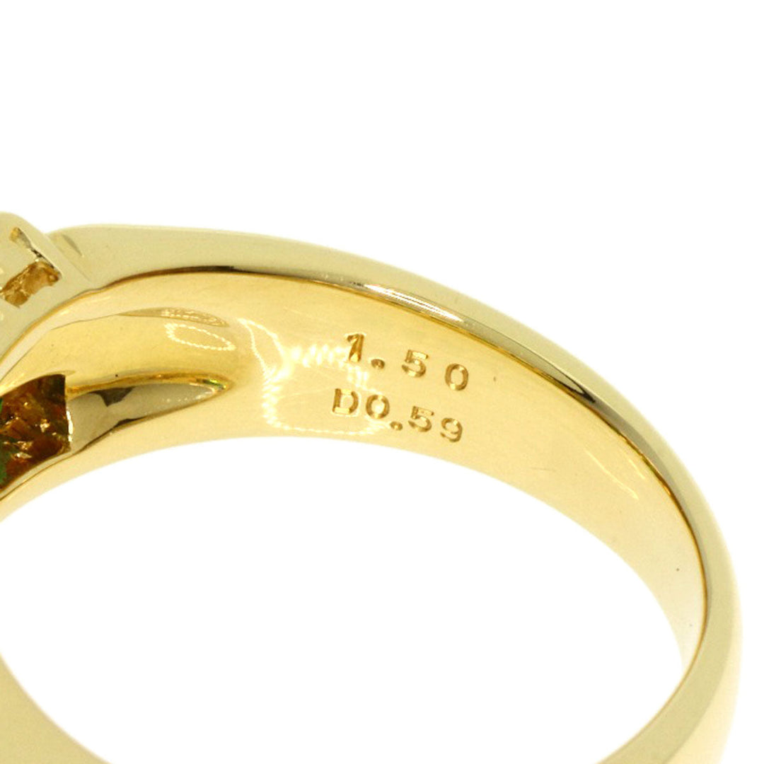 JUNE Ring 18K Yellow Gold gold Green Grossular Garnet Diamond Women Used Authentic
