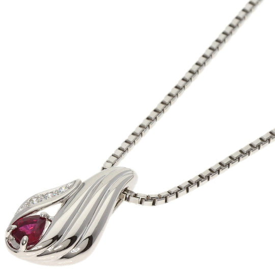 POLA Necklace PT900 Silver Ruby diamond