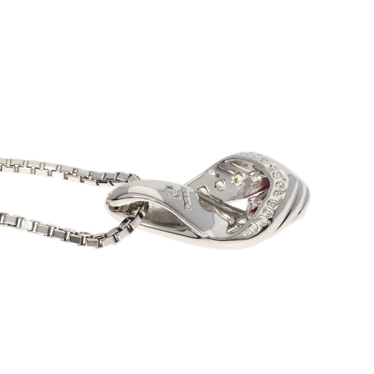 POLA Necklace PT900 Silver Ruby diamond