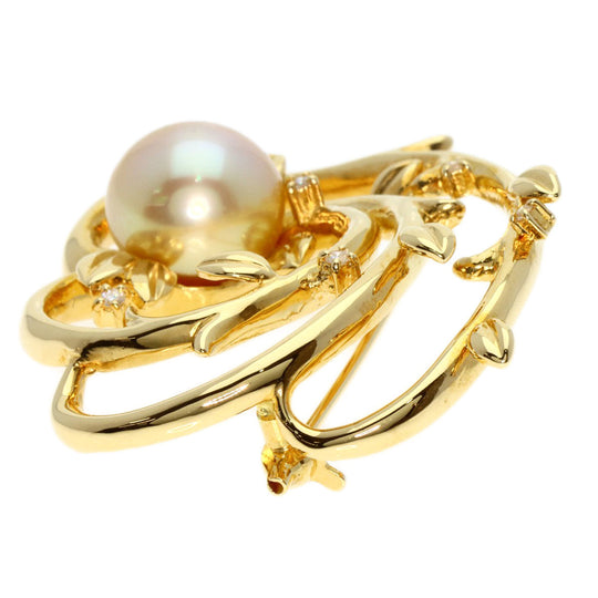 TASAKI Brooch 18K Yellow Gold gold South Sea Pearl Diamond Women Used Authentic