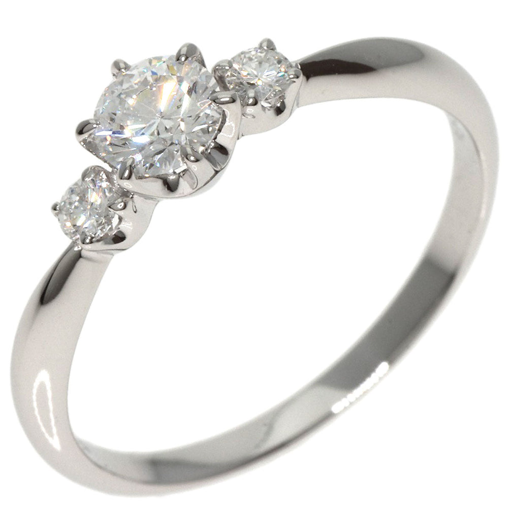 MIKIMOTO Ring PT950 Silver diamond Women Used Authentic