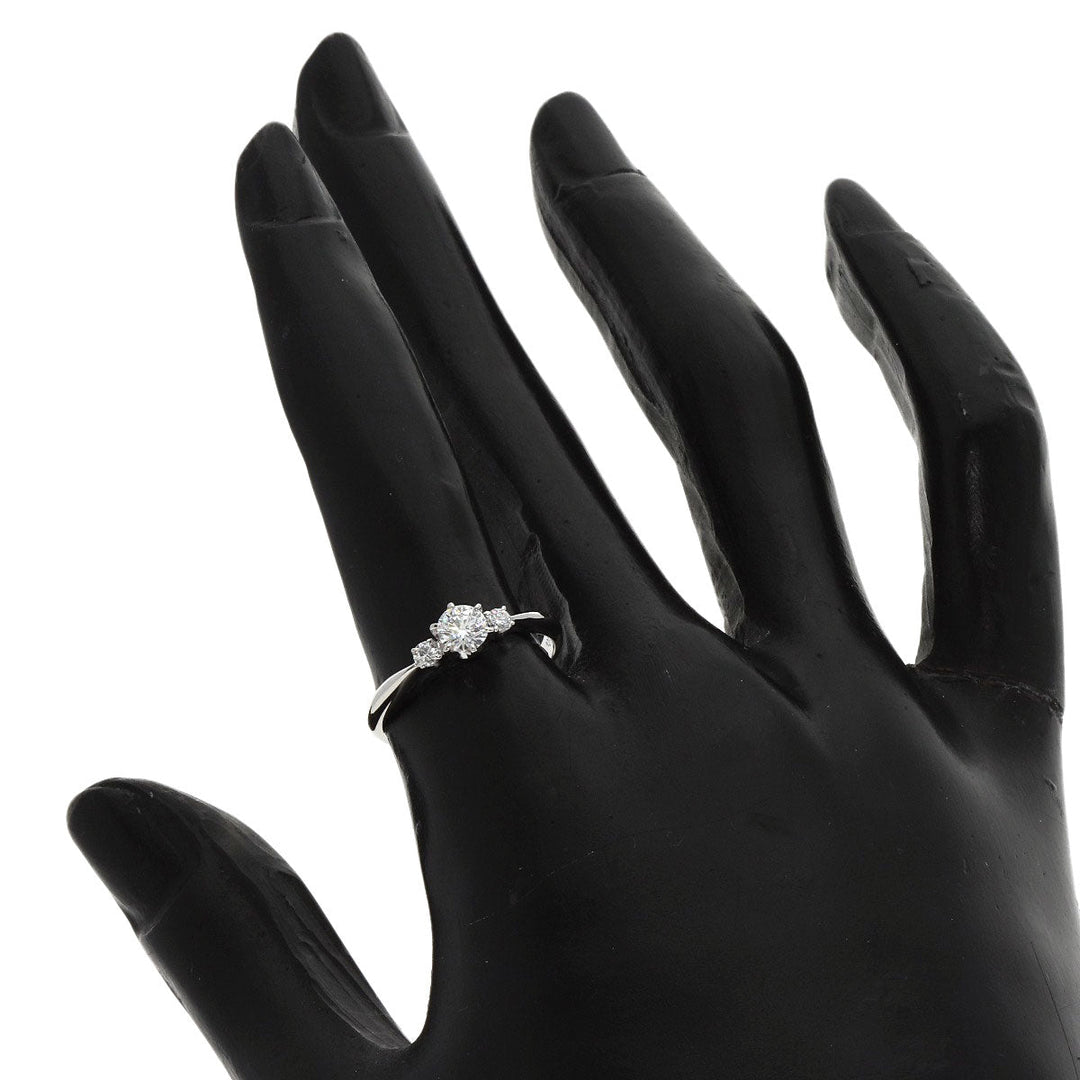 MIKIMOTO Ring PT950 Silver diamond Women Used Authentic