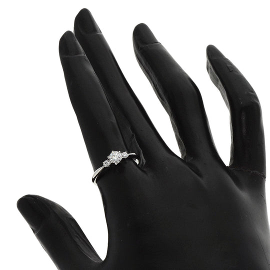 MIKIMOTO Ring PT950 Silver diamond Women Used Authentic