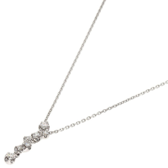 STAR JEWELRY Necklace K18WG Silver diamond Women Used Authentic