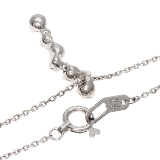 STAR JEWELRY Necklace K18WG Silver diamond Women Used Authentic