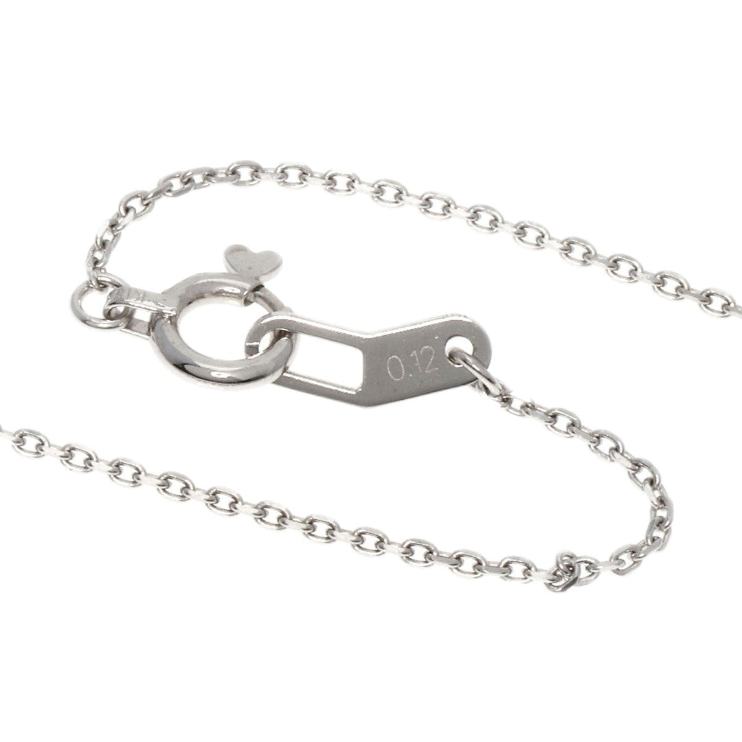 STAR JEWELRY Necklace K18WG Silver diamond Women Used Authentic