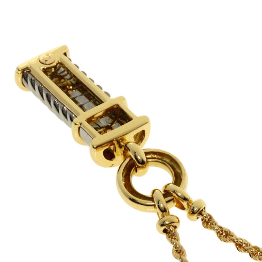 HERMES Necklace K18YG , Stainless Steel gold diamond Women Used Authentic