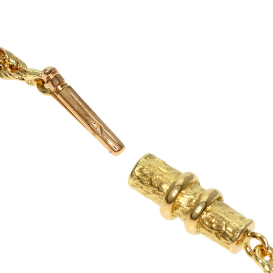 HERMES Necklace K18YG , Stainless Steel gold diamond Women Used Authentic