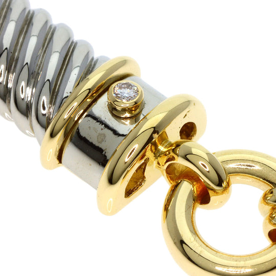 HERMES Necklace K18YG , Stainless Steel gold diamond Women Used Authentic