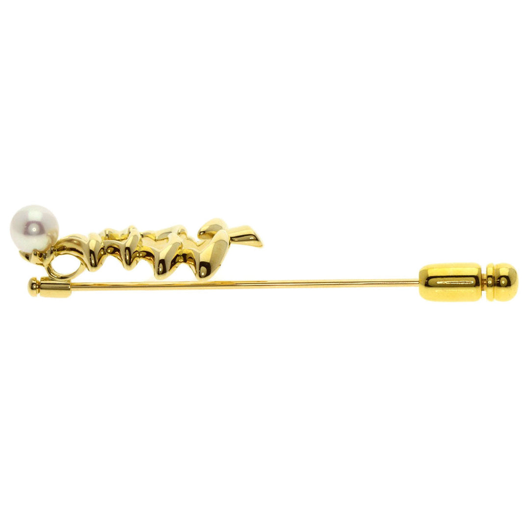 MIKIMOTO Brooch 18K Yellow Gold gold Pearl Christmas Tree Women Used Authentic