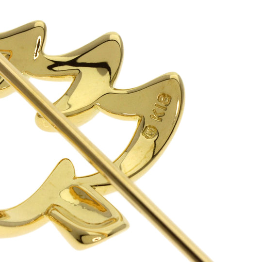 MIKIMOTO Brooch 18K Yellow Gold gold Pearl Christmas Tree Women Used Authentic