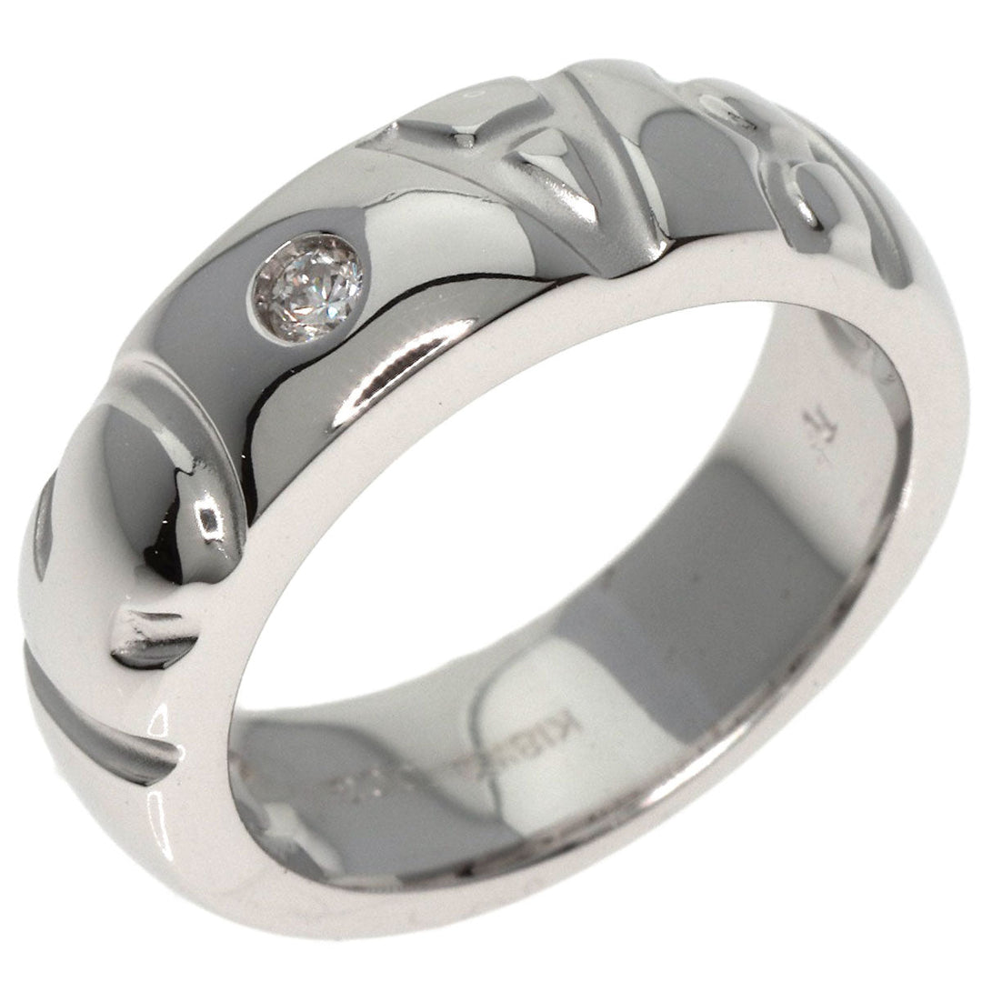 Ponte Vecchio Ring K18WG Silver diamond Women Used Authentic