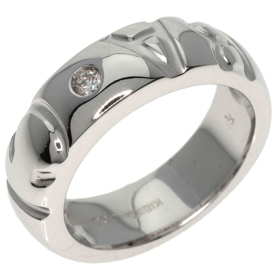 Ponte Vecchio Ring K18WG Silver diamond Women Used Authentic