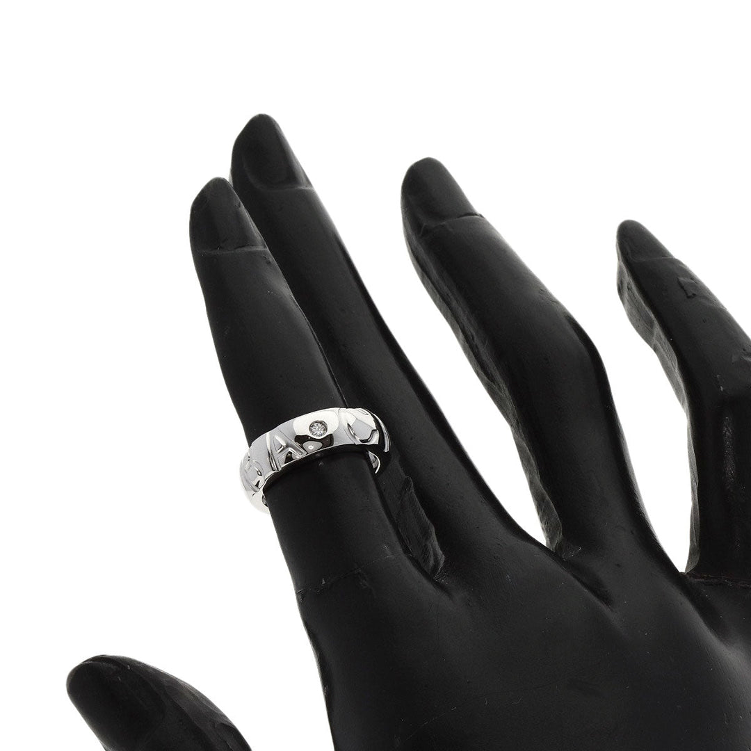 Ponte Vecchio Ring K18WG Silver diamond Women Used Authentic