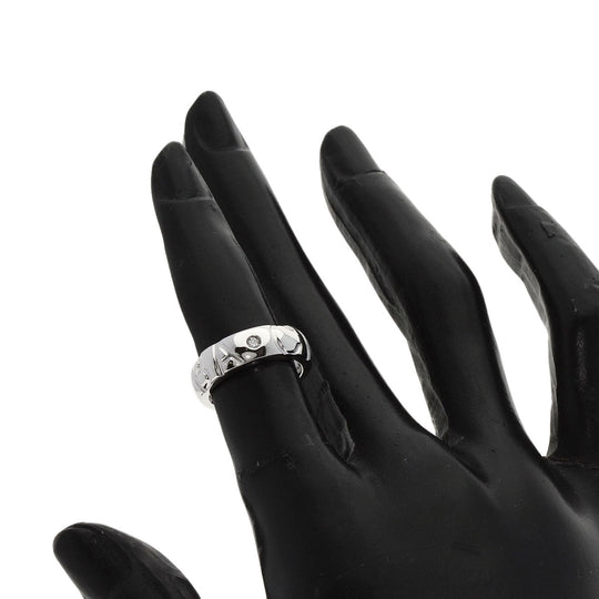 Ponte Vecchio Ring K18WG Silver diamond Women Used Authentic
