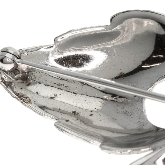 MIKIMOTO Brooch SV Silver Pearl Women Used Authentic