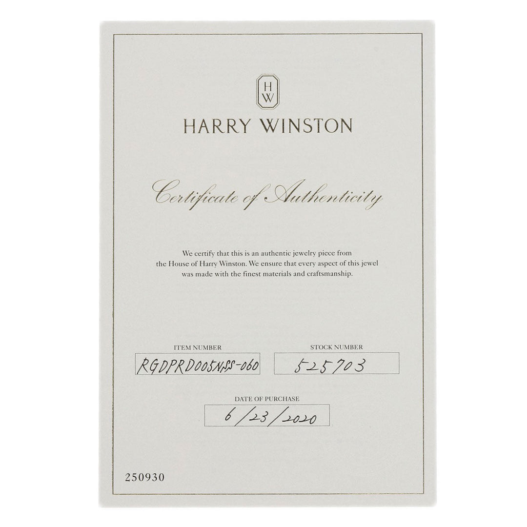 HARRY WINSTON Ring PT950 Silver Round Cut Solitaire Diamond E-VVS2-EX Women Used Authentic