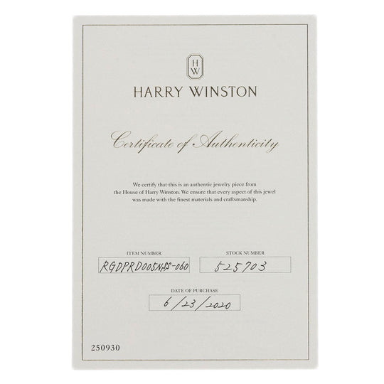 HARRY WINSTON Ring PT950 Silver Round Cut Solitaire Diamond E-VVS2-EX Women Used Authentic