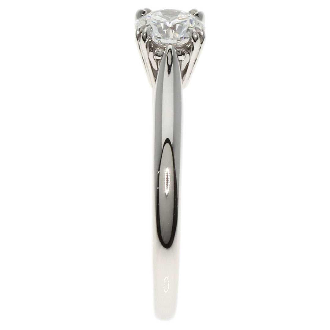 HARRY WINSTON Ring PT950 Silver Round Cut Solitaire Diamond E-VVS2-EX Women Used Authentic