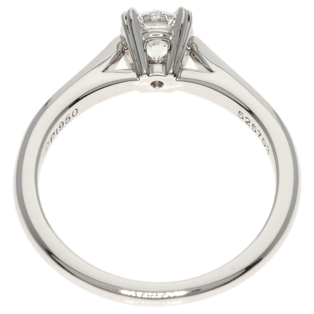 HARRY WINSTON Ring PT950 Silver Round Cut Solitaire Diamond E-VVS2-EX Women Used Authentic