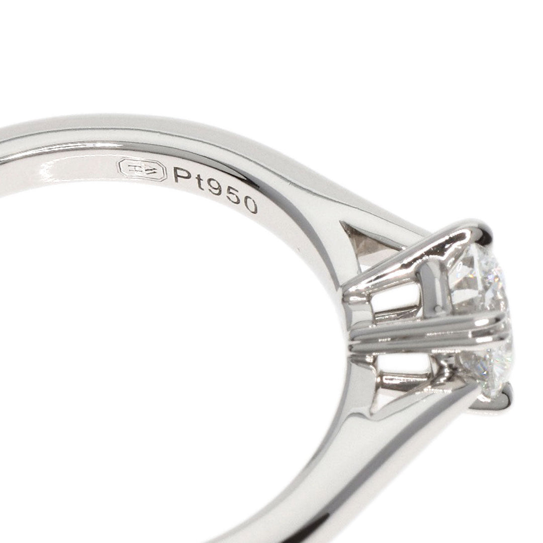 HARRY WINSTON Ring PT950 Silver Round Cut Solitaire Diamond E-VVS2-EX Women Used Authentic