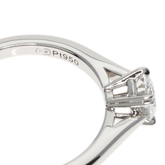 HARRY WINSTON Ring PT950 Silver Round Cut Solitaire Diamond E-VVS2-EX Women Used Authentic