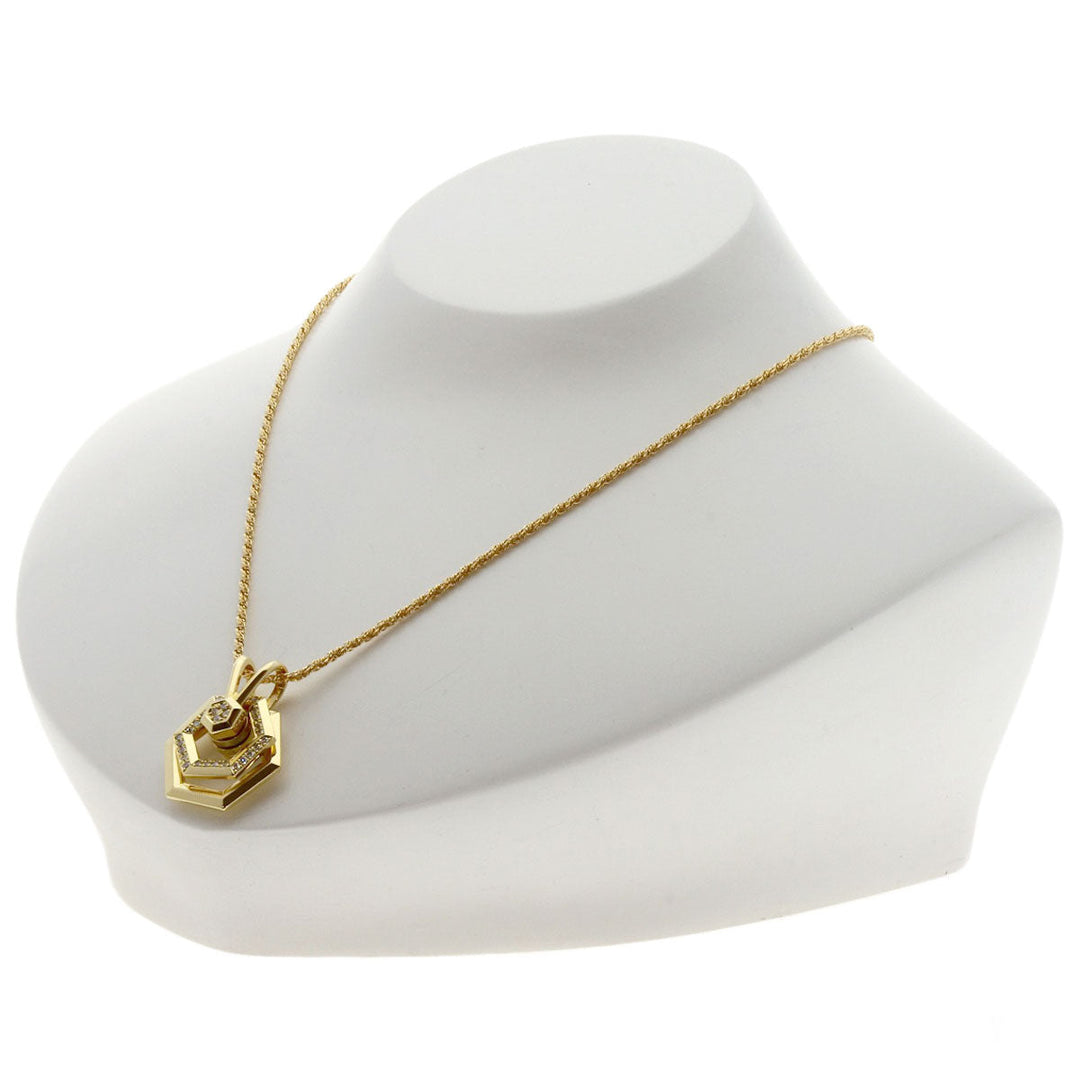 WALTHAM Necklace 18K Yellow Gold gold Swing diamond Women Used Authentic