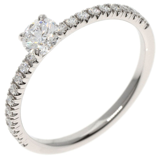 CARTIER Ring PT950 Silver Etincel de Cartier Solitaire Diamond #47 Women Used Authentic