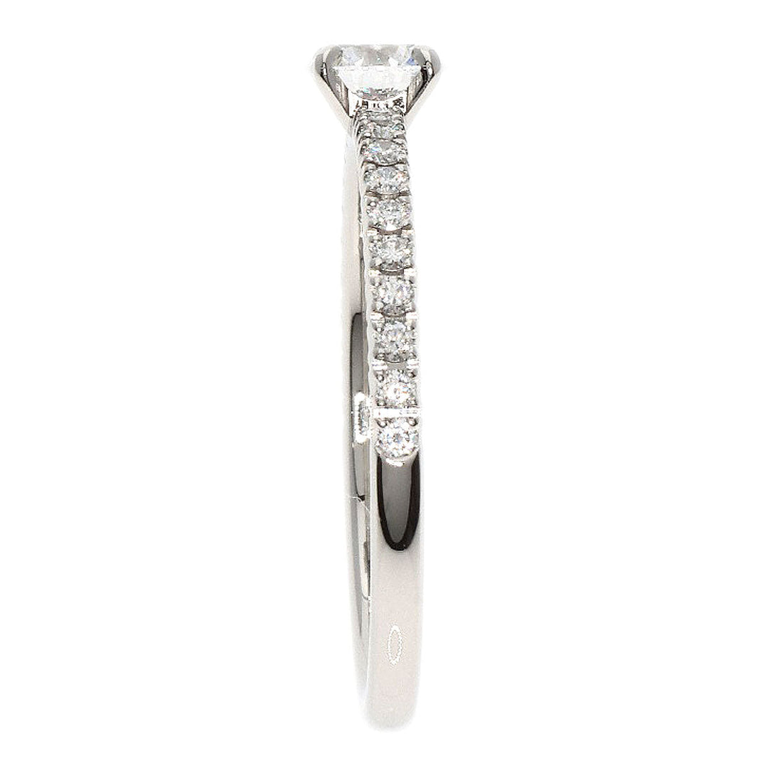 CARTIER Ring PT950 Silver Etincel de Cartier Solitaire Diamond #47 Women Used Authentic