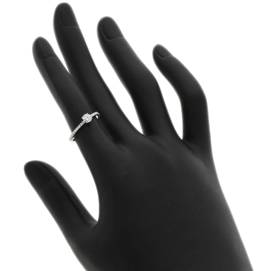 CARTIER Ring PT950 Silver Etincel de Cartier Solitaire Diamond #47 Women Used Authentic