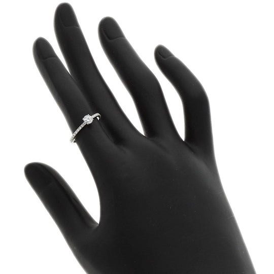 CARTIER Ring PT950 Silver Etincel de Cartier Solitaire Diamond #47 Women Used Authentic