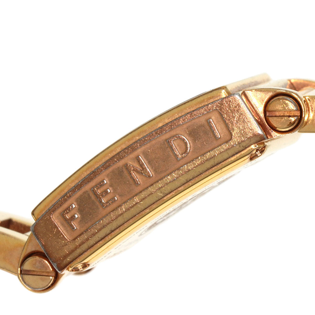 FENDI Watches Quartz 60500L Gold Plated gold Quadro Mini White shell dial