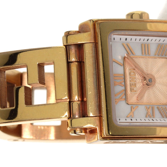 FENDI Watches Quartz 60500L Gold Plated gold Quadro Mini White shell dial