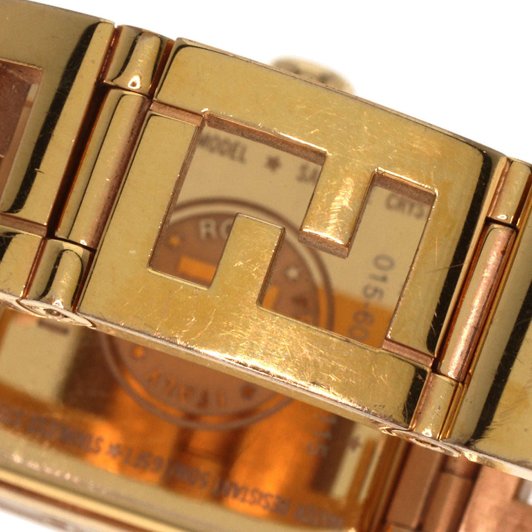 FENDI Watches Quartz 60500L Gold Plated gold Quadro Mini White shell dial