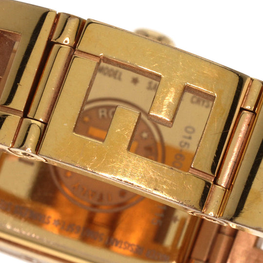 FENDI Watches Quartz 60500L Gold Plated gold Quadro Mini White shell dial