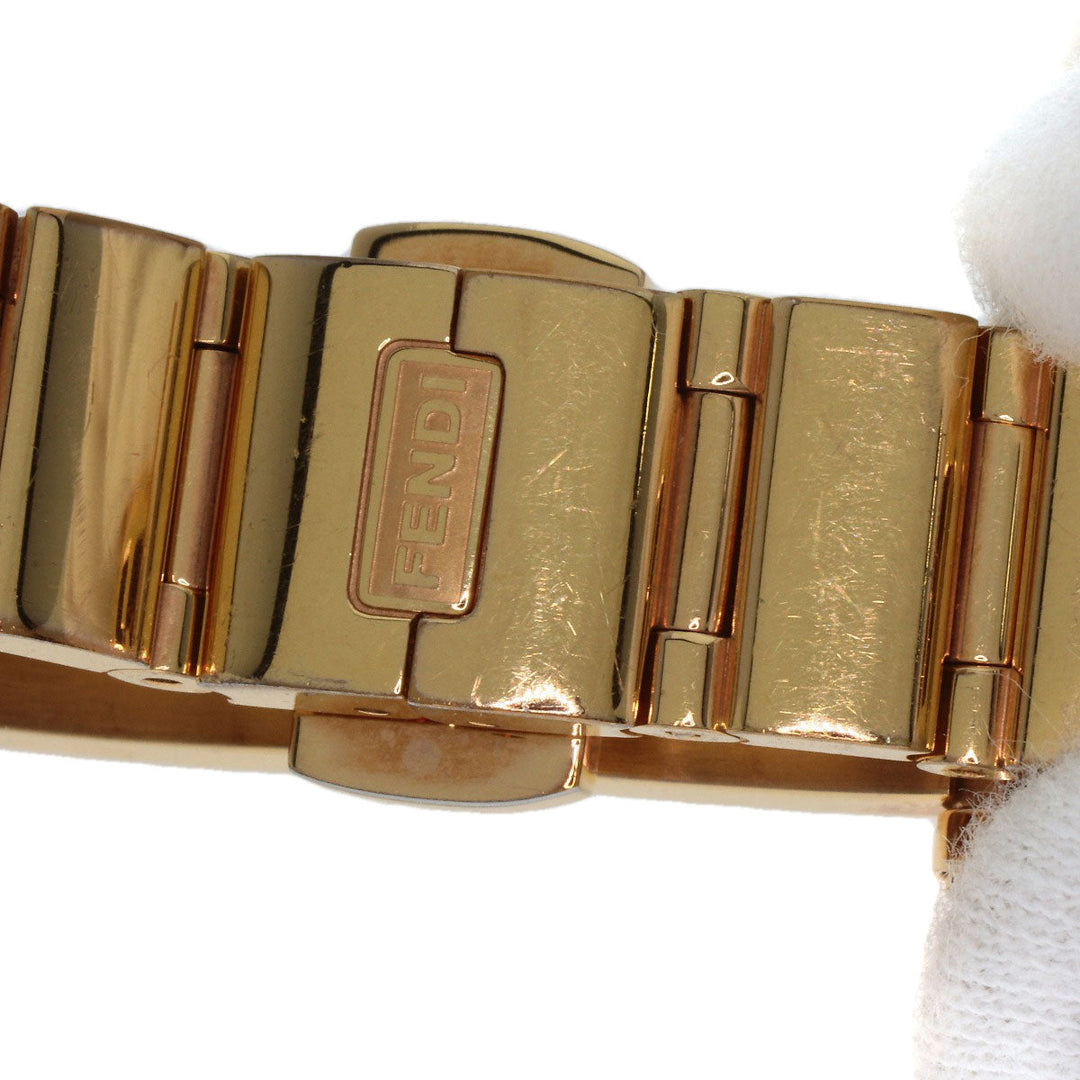 FENDI Watches Quartz 60500L Gold Plated gold Quadro Mini White shell dial