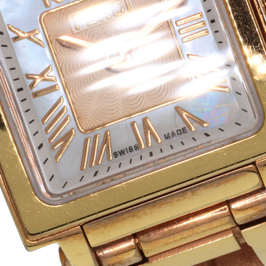 FENDI Watches Quartz 60500L Gold Plated gold Quadro Mini White shell dial