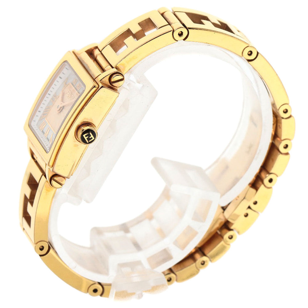 FENDI Watches Quartz 60500L Gold Plated gold Quadro Mini White shell dial
