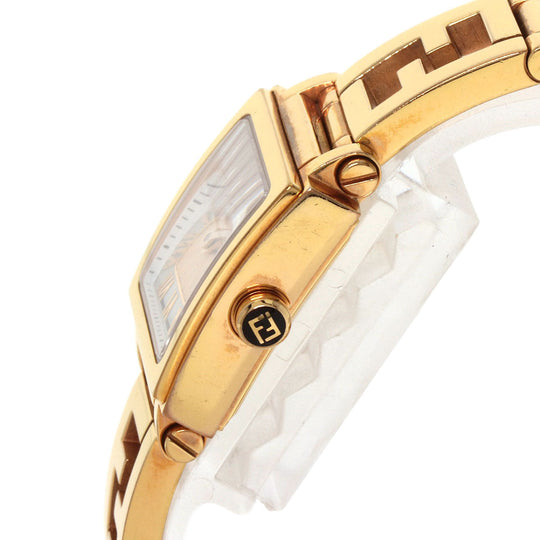 FENDI Watches Quartz 60500L Gold Plated gold Quadro Mini White shell dial