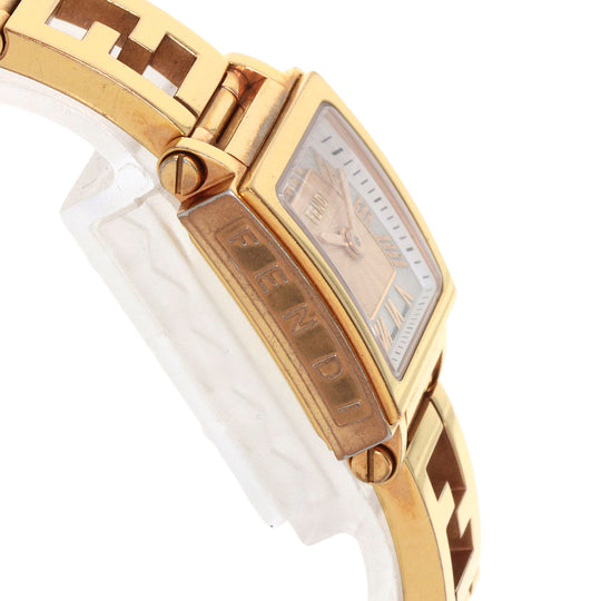 FENDI Watches Quartz 60500L Gold Plated gold Quadro Mini White shell dial