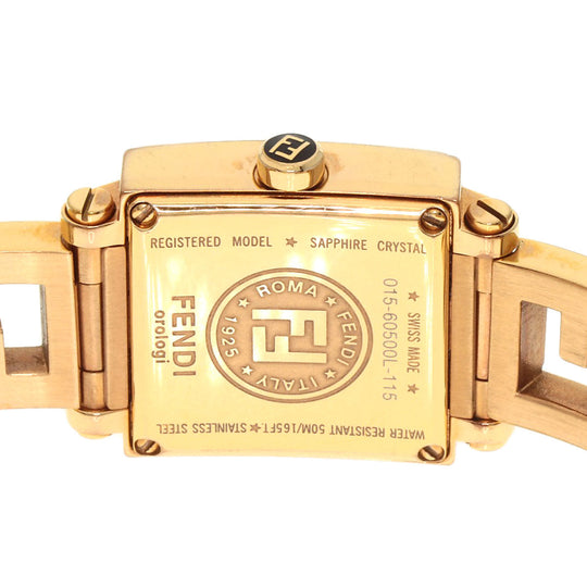 FENDI Watches Quartz 60500L Gold Plated gold Quadro Mini White shell dial