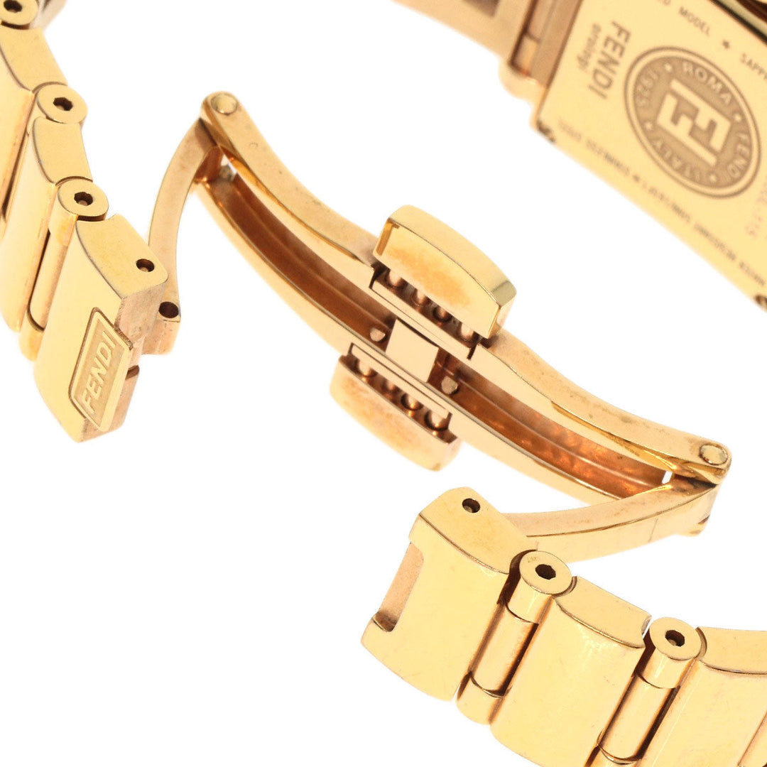FENDI Watches Quartz 60500L Gold Plated gold Quadro Mini White shell dial