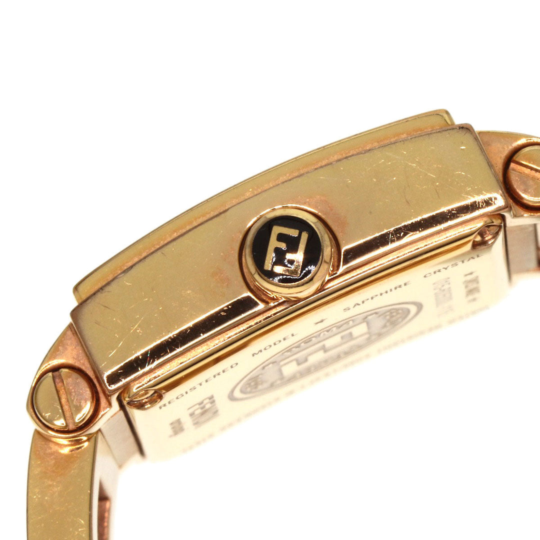 FENDI Watches Quartz 60500L Gold Plated gold Quadro Mini White shell dial