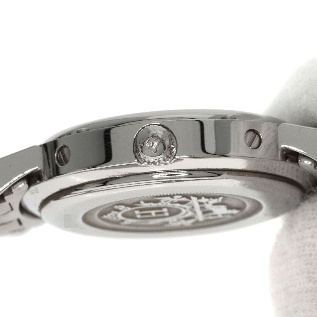 HERMES Watches Quartz CL4.210 Stainless Steel Silver Clipper Nacre Blue shell dial Women Used Authentic
