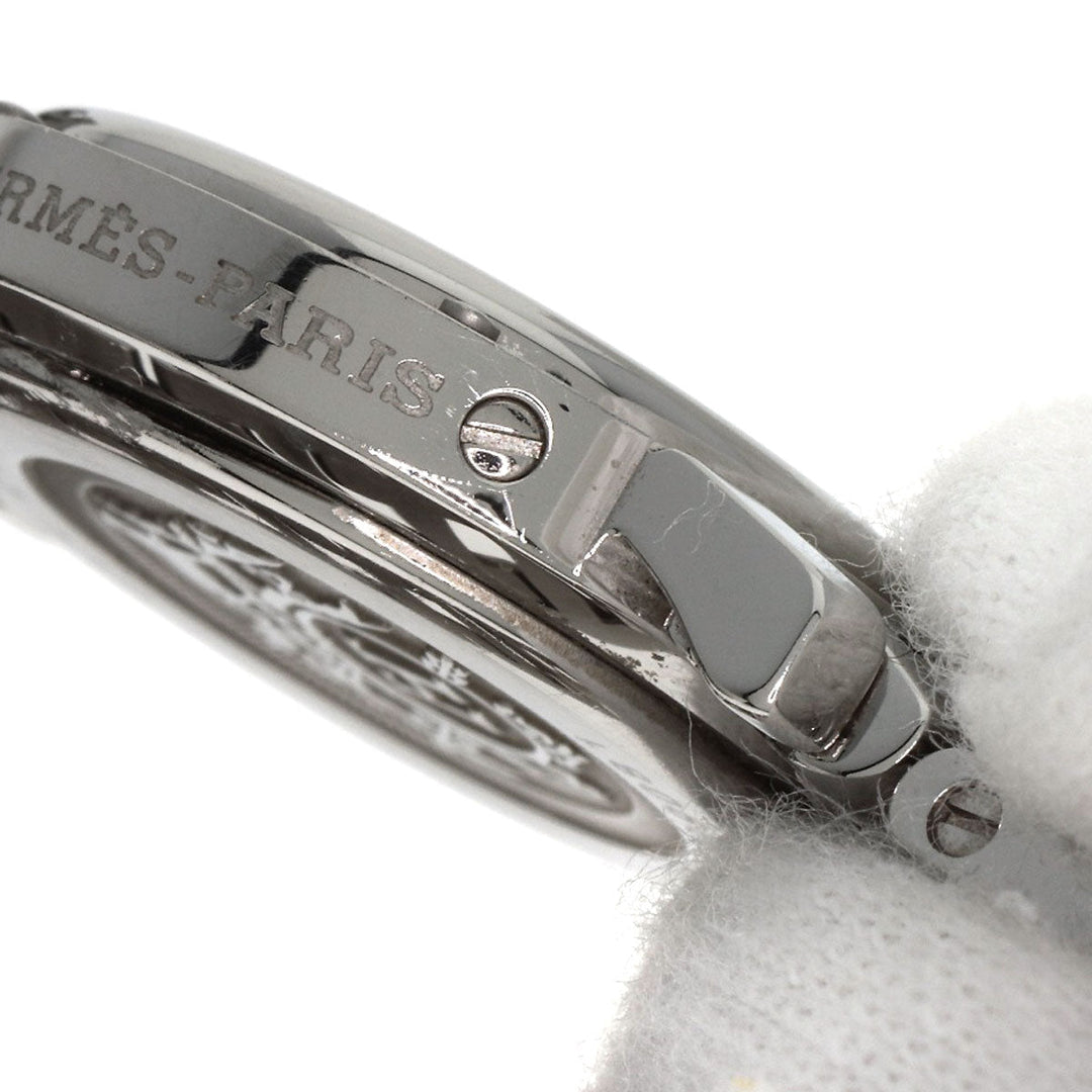 HERMES Watches Quartz CL4.210 Stainless Steel Silver Clipper Nacre Blue shell dial Women Used Authentic
