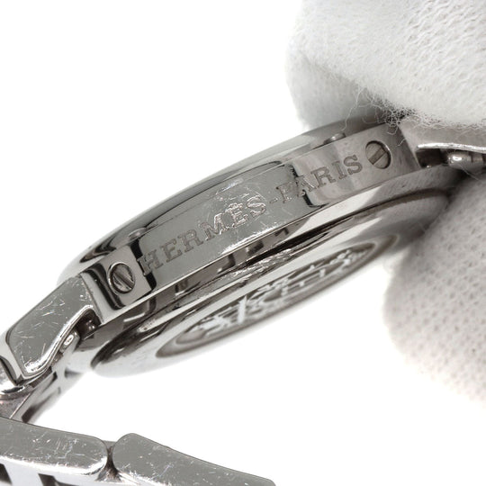 HERMES Watches Quartz CL4.210 Stainless Steel Silver Clipper Nacre Blue shell dial Women Used Authentic
