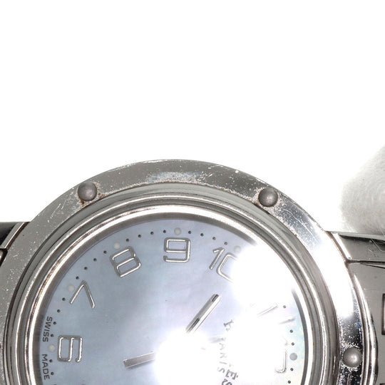 HERMES Watches Quartz CL4.210 Stainless Steel Silver Clipper Nacre Blue shell dial Women Used Authentic