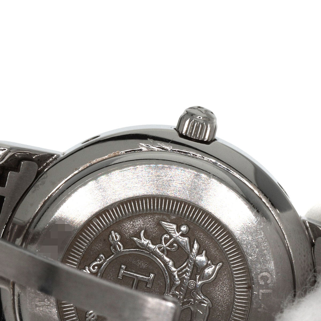 HERMES Watches Quartz CL4.210 Stainless Steel Silver Clipper Nacre Blue shell dial Women Used Authentic